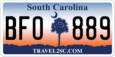 SC license plate BFO889