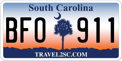 SC license plate BFO911