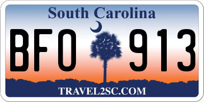 SC license plate BFO913