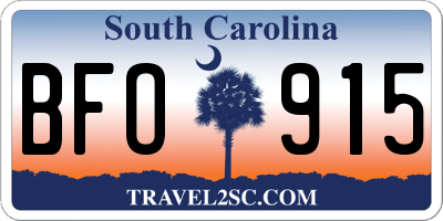 SC license plate BFO915