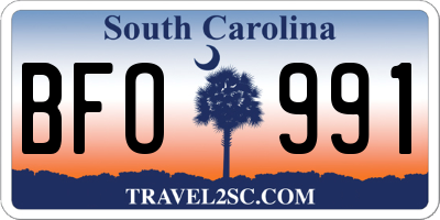 SC license plate BFO991