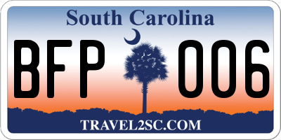 SC license plate BFP006
