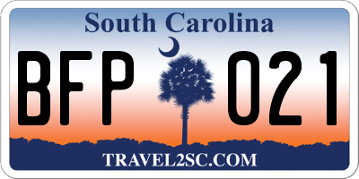 SC license plate BFP021
