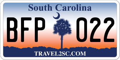 SC license plate BFP022