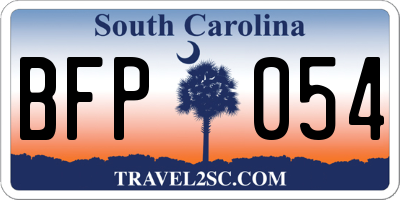 SC license plate BFP054