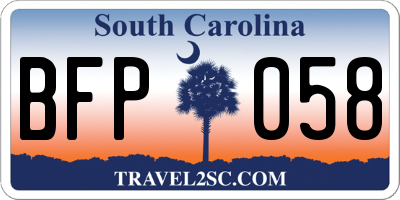 SC license plate BFP058