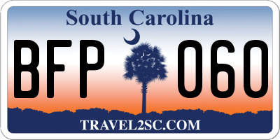 SC license plate BFP060