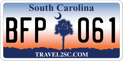 SC license plate BFP061