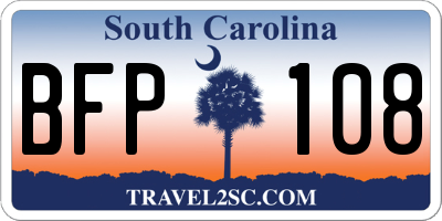 SC license plate BFP108