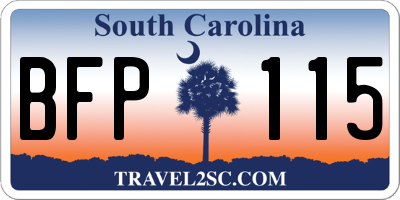 SC license plate BFP115
