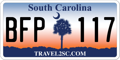 SC license plate BFP117