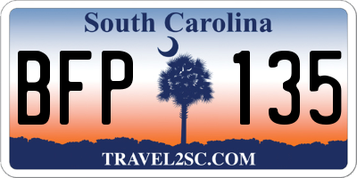 SC license plate BFP135