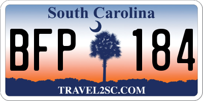 SC license plate BFP184
