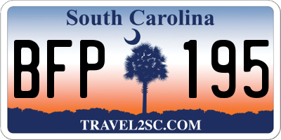 SC license plate BFP195