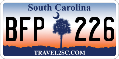 SC license plate BFP226