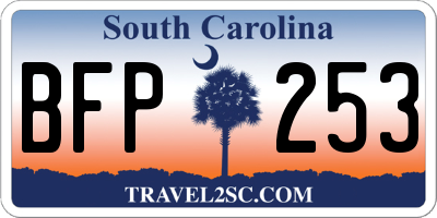 SC license plate BFP253