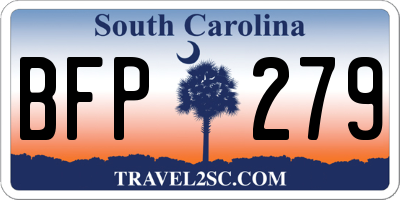SC license plate BFP279