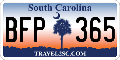 SC license plate BFP365