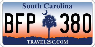 SC license plate BFP380
