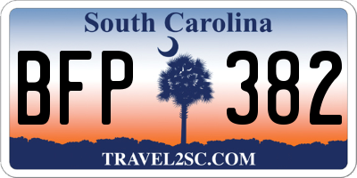 SC license plate BFP382