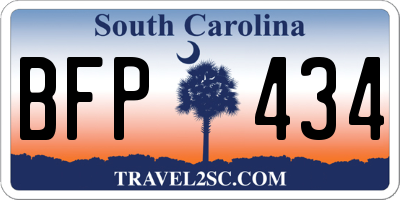 SC license plate BFP434