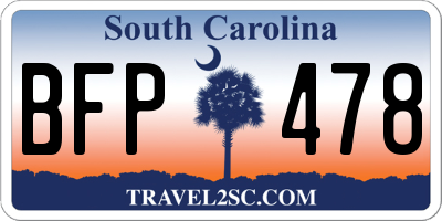 SC license plate BFP478