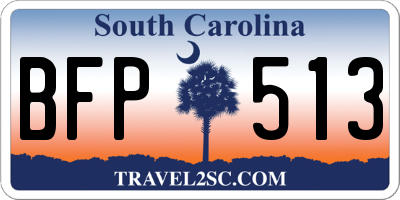 SC license plate BFP513