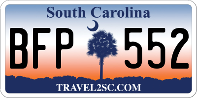 SC license plate BFP552