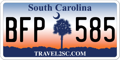 SC license plate BFP585