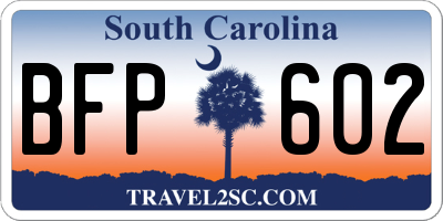 SC license plate BFP602