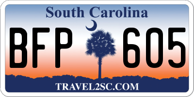 SC license plate BFP605