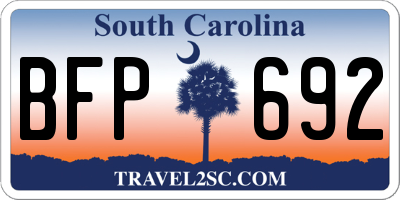 SC license plate BFP692
