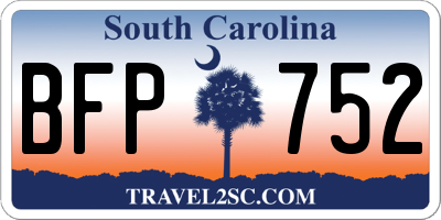 SC license plate BFP752