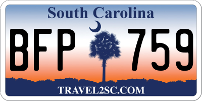 SC license plate BFP759