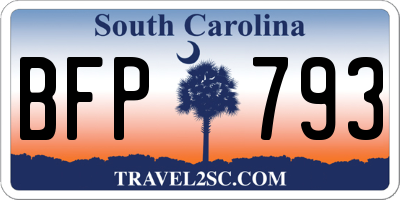 SC license plate BFP793