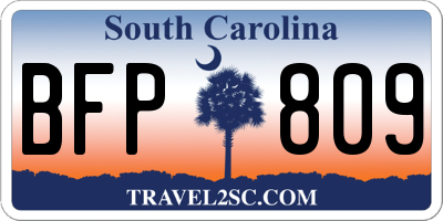 SC license plate BFP809