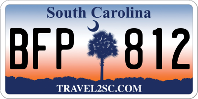 SC license plate BFP812