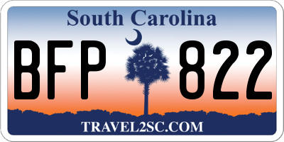 SC license plate BFP822