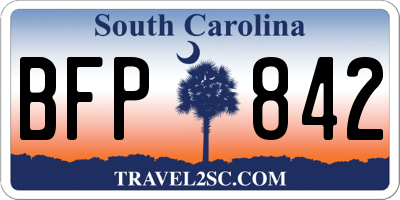 SC license plate BFP842