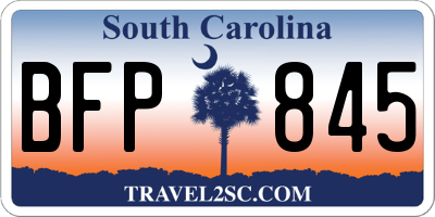 SC license plate BFP845