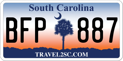 SC license plate BFP887