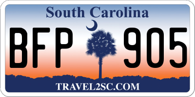 SC license plate BFP905