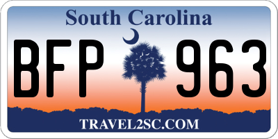 SC license plate BFP963
