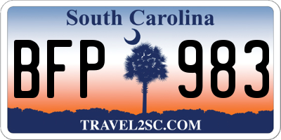 SC license plate BFP983