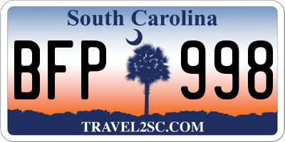 SC license plate BFP998