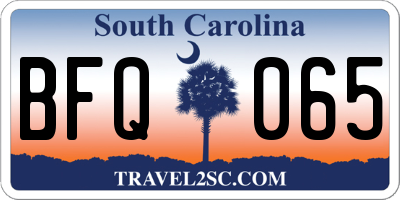 SC license plate BFQ065