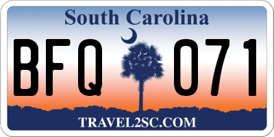 SC license plate BFQ071