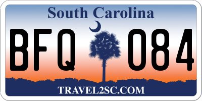 SC license plate BFQ084