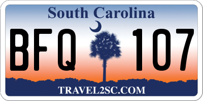 SC license plate BFQ107
