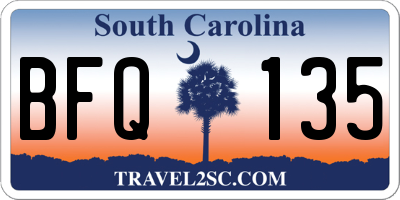 SC license plate BFQ135